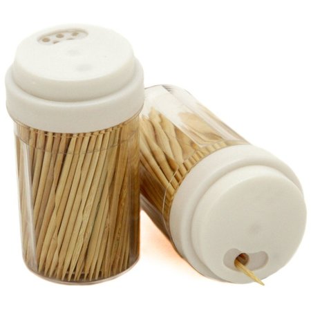 CHEF CRAFT CORPORATI Chef Craft 5.5 in. W X 3-1/2 in. L Brown/Clear Plastic/Wood Toothpicks and Container 250 oz 20983